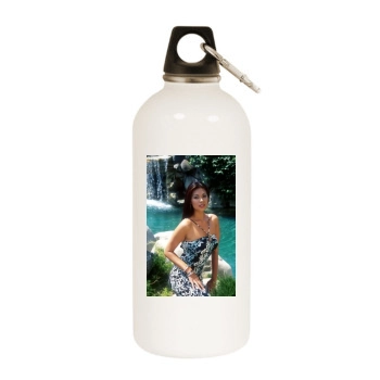 Tera Patrick White Water Bottle With Carabiner