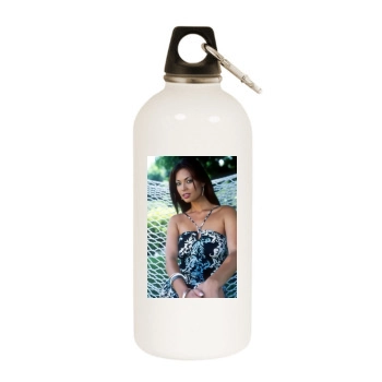 Tera Patrick White Water Bottle With Carabiner