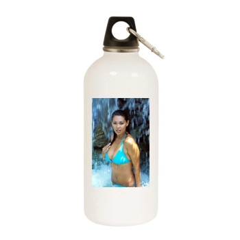 Tera Patrick White Water Bottle With Carabiner