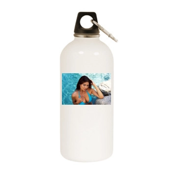 Tera Patrick White Water Bottle With Carabiner