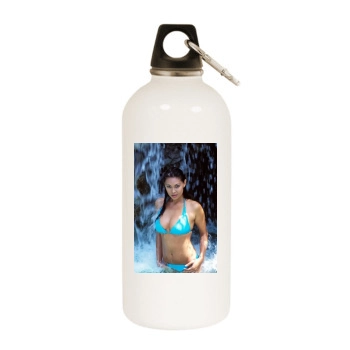 Tera Patrick White Water Bottle With Carabiner