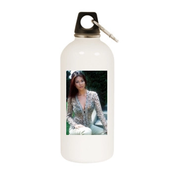 Tera Patrick White Water Bottle With Carabiner