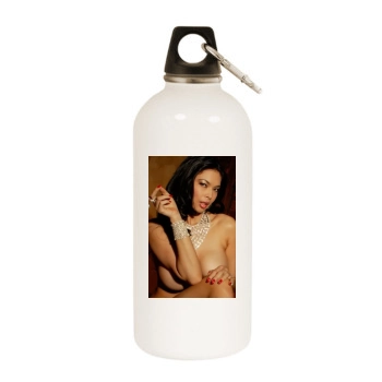 Tera Patrick White Water Bottle With Carabiner