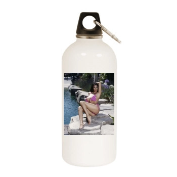 Tera Patrick White Water Bottle With Carabiner