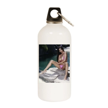 Tera Patrick White Water Bottle With Carabiner