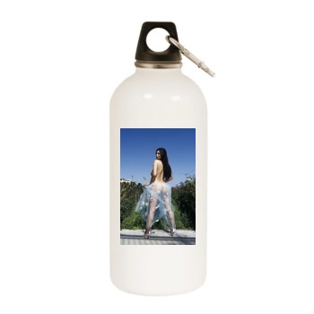 Tera Patrick White Water Bottle With Carabiner