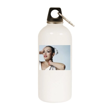 Thalia White Water Bottle With Carabiner