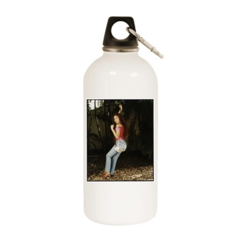 Thalia White Water Bottle With Carabiner