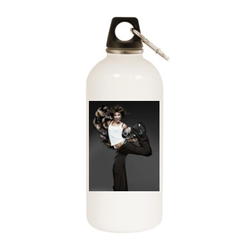 Thalia White Water Bottle With Carabiner