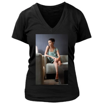 Thandie Newton Women's Deep V-Neck TShirt