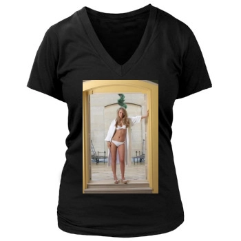 Tiffany Mulheron Women's Deep V-Neck TShirt