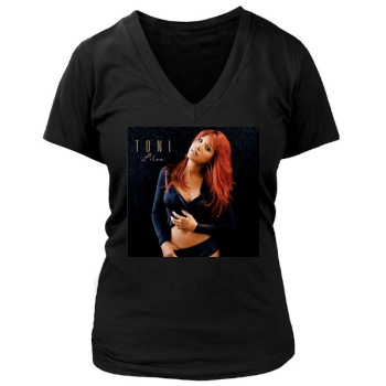 Toni Braxton Women's Deep V-Neck TShirt