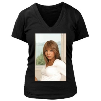 Toni Braxton Women's Deep V-Neck TShirt