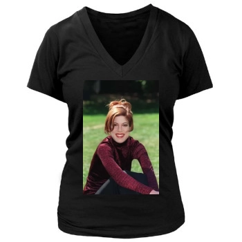 Tori Spelling Women's Deep V-Neck TShirt