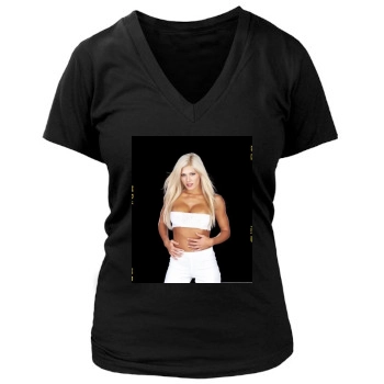 Torrie Wilson Women's Deep V-Neck TShirt