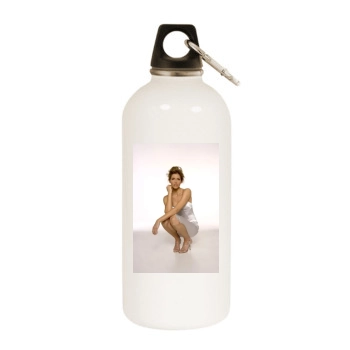 Tricia Helfer White Water Bottle With Carabiner