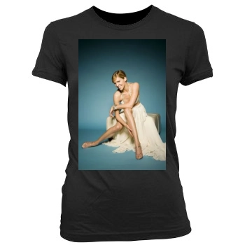 Tricia Helfer Women's Junior Cut Crewneck T-Shirt