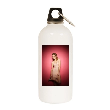 Tricia Helfer White Water Bottle With Carabiner