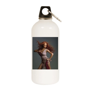 Tyra Banks White Water Bottle With Carabiner