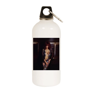 Tyra Banks White Water Bottle With Carabiner