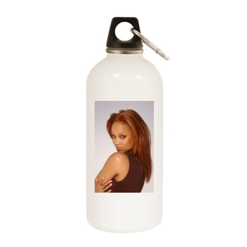 Tyra Banks White Water Bottle With Carabiner