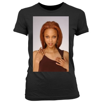 Tyra Banks Women's Junior Cut Crewneck T-Shirt