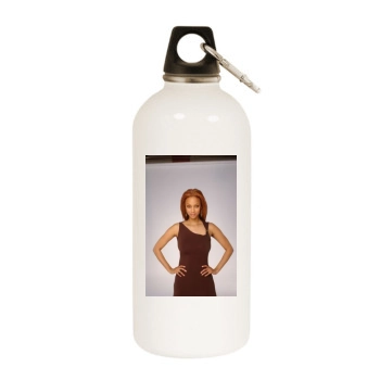 Tyra Banks White Water Bottle With Carabiner