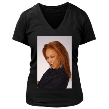 Tyra Banks Women's Deep V-Neck TShirt