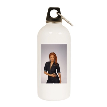 Tyra Banks White Water Bottle With Carabiner