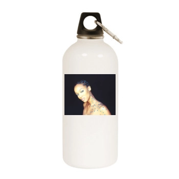 Tyra Banks White Water Bottle With Carabiner