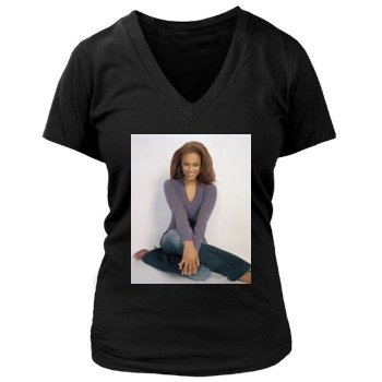 Tyra Banks Women's Deep V-Neck TShirt