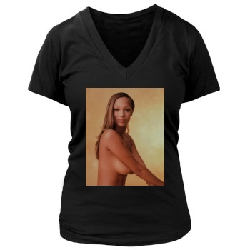 Tyra Banks Women's Deep V-Neck TShirt