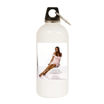 Tyra Banks White Water Bottle With Carabiner