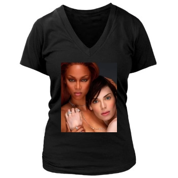 Tyra Banks Women's Deep V-Neck TShirt