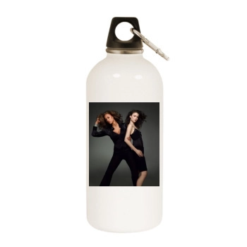 Tyra Banks White Water Bottle With Carabiner