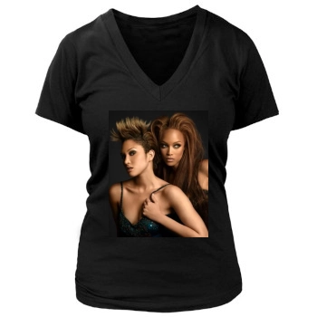 Tyra Banks Women's Deep V-Neck TShirt