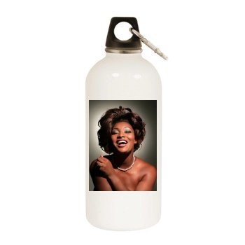 Toccara Jones White Water Bottle With Carabiner