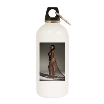 Toccara Jones White Water Bottle With Carabiner