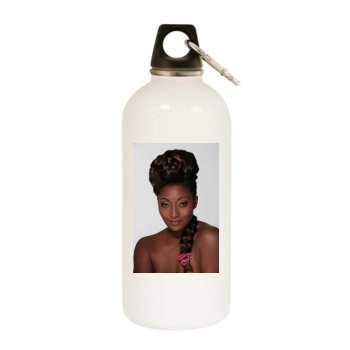 Toccara Jones White Water Bottle With Carabiner