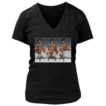 Adriana Lima Women's Deep V-Neck TShirt