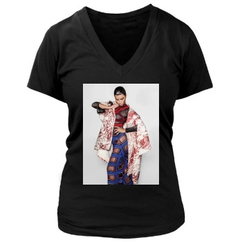 Adriana Lima Women's Deep V-Neck TShirt