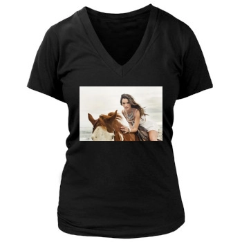 Alessandra Ambrosio Women's Deep V-Neck TShirt