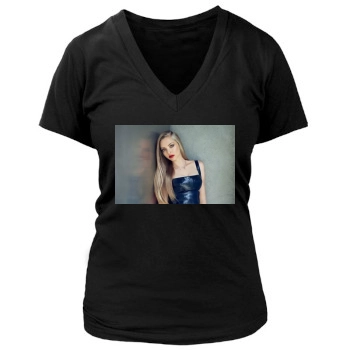 Amanda Seyfried Women's Deep V-Neck TShirt