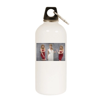 Amber Heard White Water Bottle With Carabiner