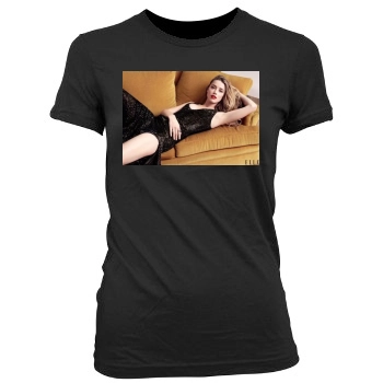 Amber Heard Women's Junior Cut Crewneck T-Shirt