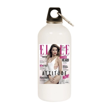 Amber Heard White Water Bottle With Carabiner