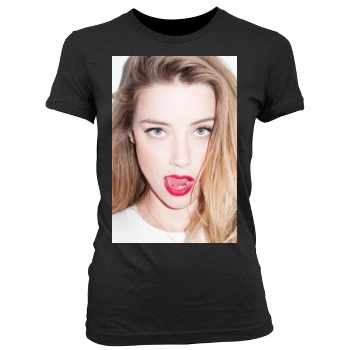 Amber Heard Women's Junior Cut Crewneck T-Shirt