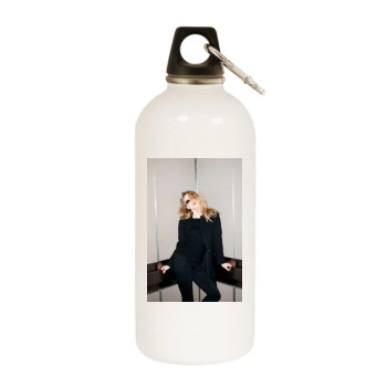 Amber Heard White Water Bottle With Carabiner