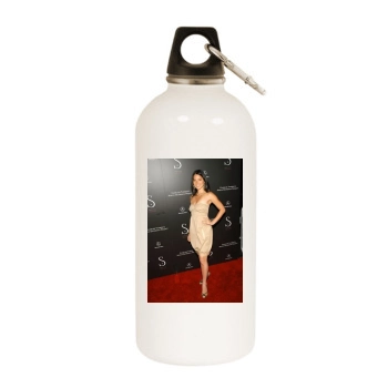 Olivia Munn White Water Bottle With Carabiner