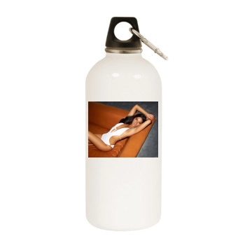 Olivia Munn White Water Bottle With Carabiner